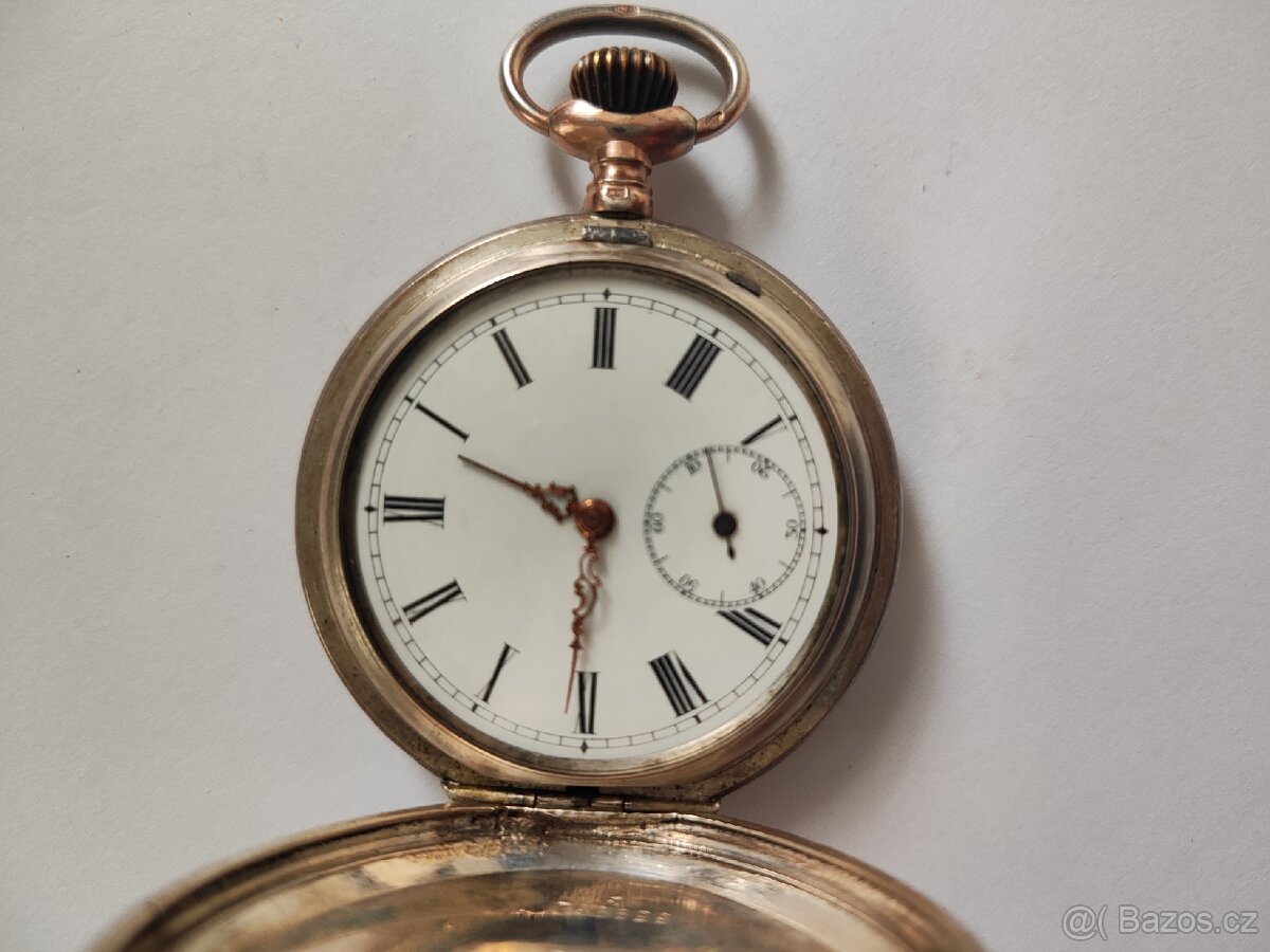 Stříbrné kapesní třipláštové hodinky REMONTOIR