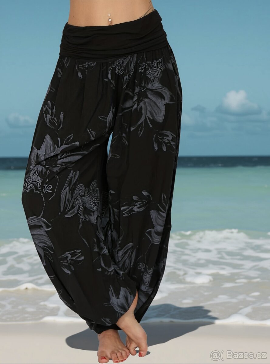 Dámské černé kalhoty harémky vel. L