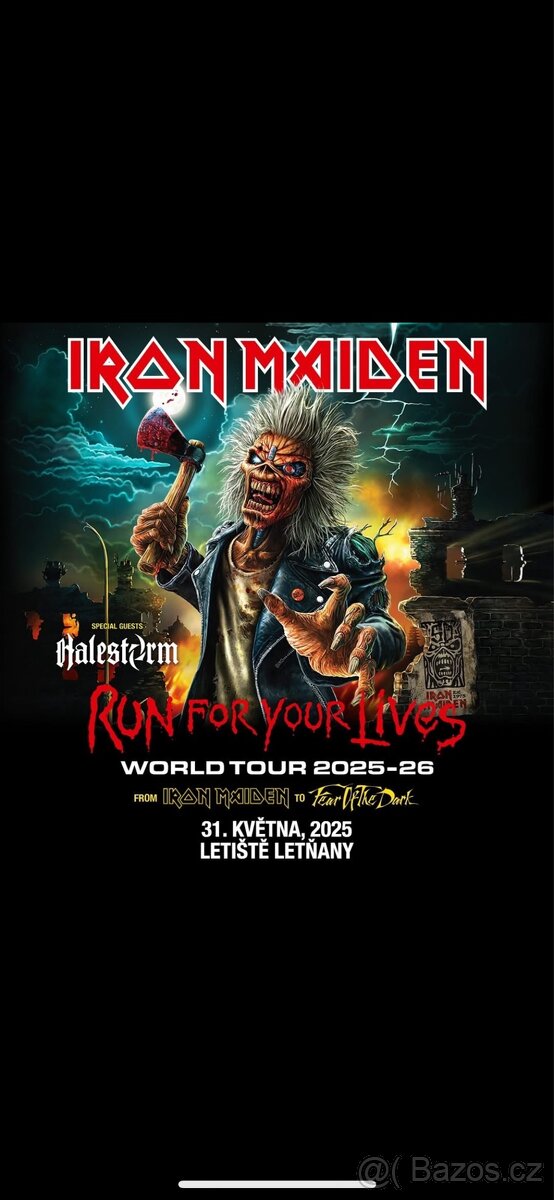 Prodám lístek na koncert Iron Maiden - Praha 31.5.2025