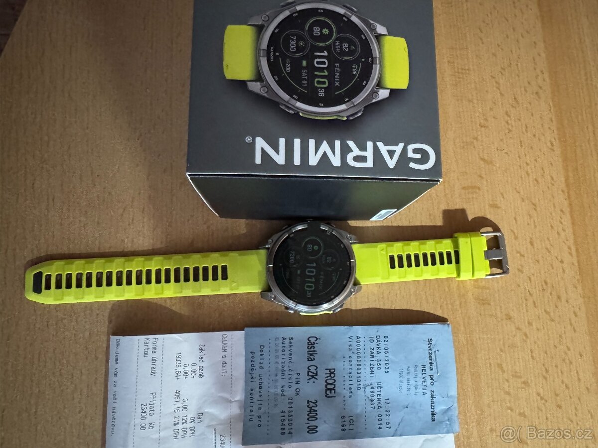 Prodám chytré hodinky Garmin Fenix 47 MM 8, Solar,Sapphire,T