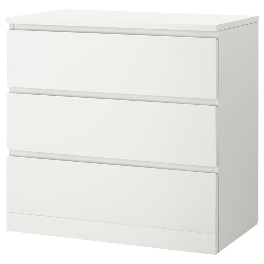 Nova Ikea Komoda MALM se 3 zásuvkami, bílá