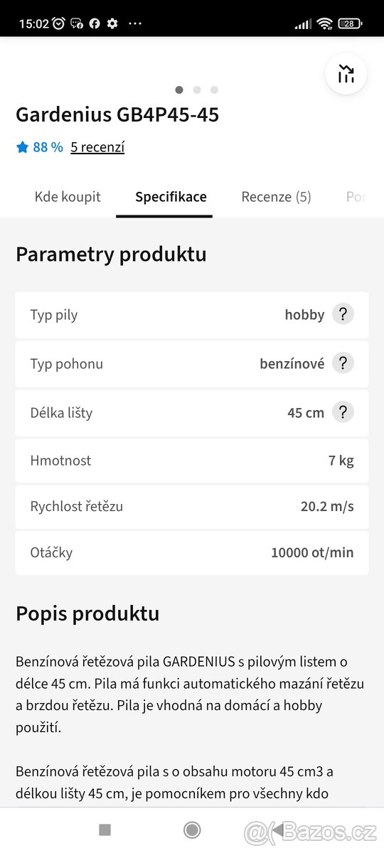 Prodám motorovou pilu