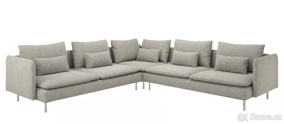 SÖDERHAMN Rohová pohovka, 6místná, Viarp béžová/hnědá