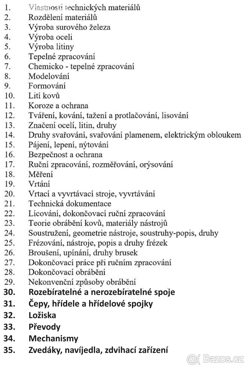 Zpracované maturitní okruhy - strojírenství, mechatronika