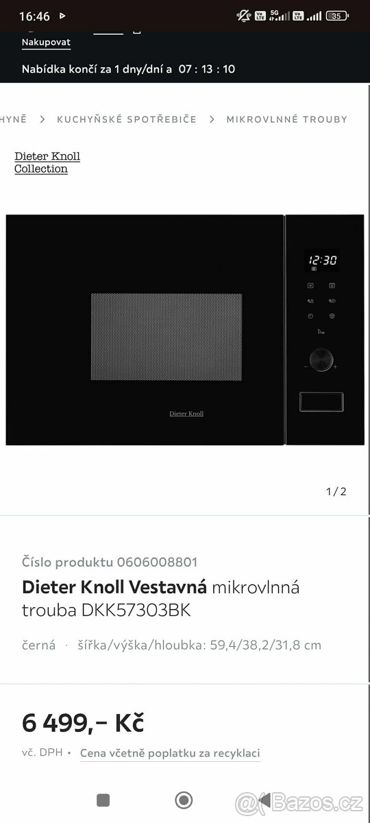 Prodám mikrovlnnou troubu Dieter Knoll