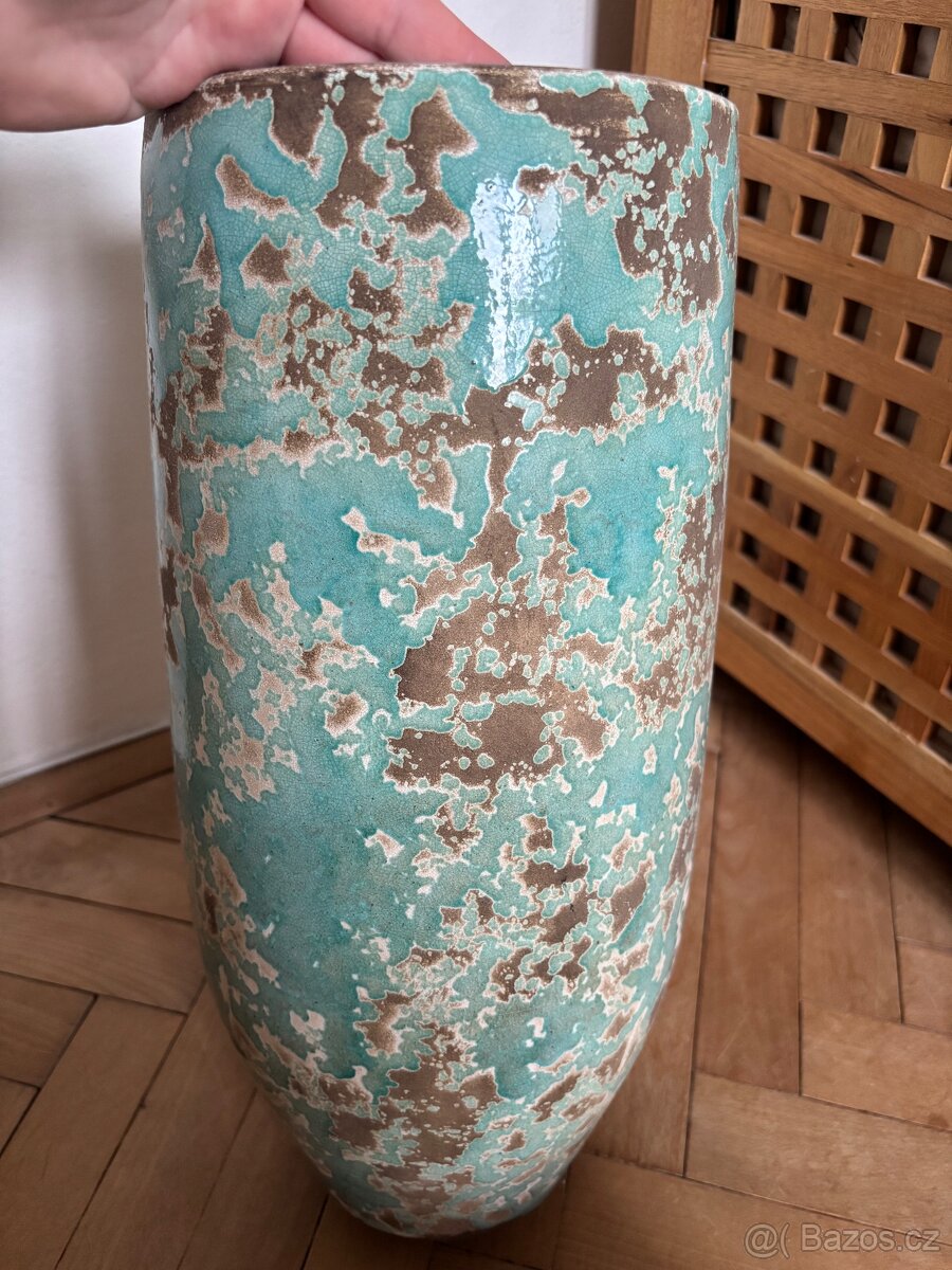 Tyrkysový velký květináč Holflor