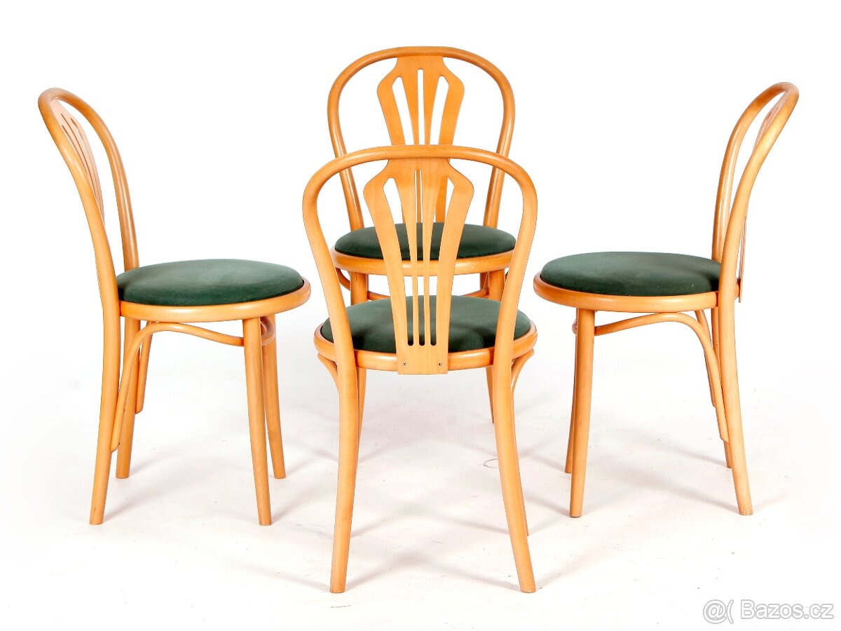 Elegantní jídelní židle TON, perefktní stav, 4 kusy.
