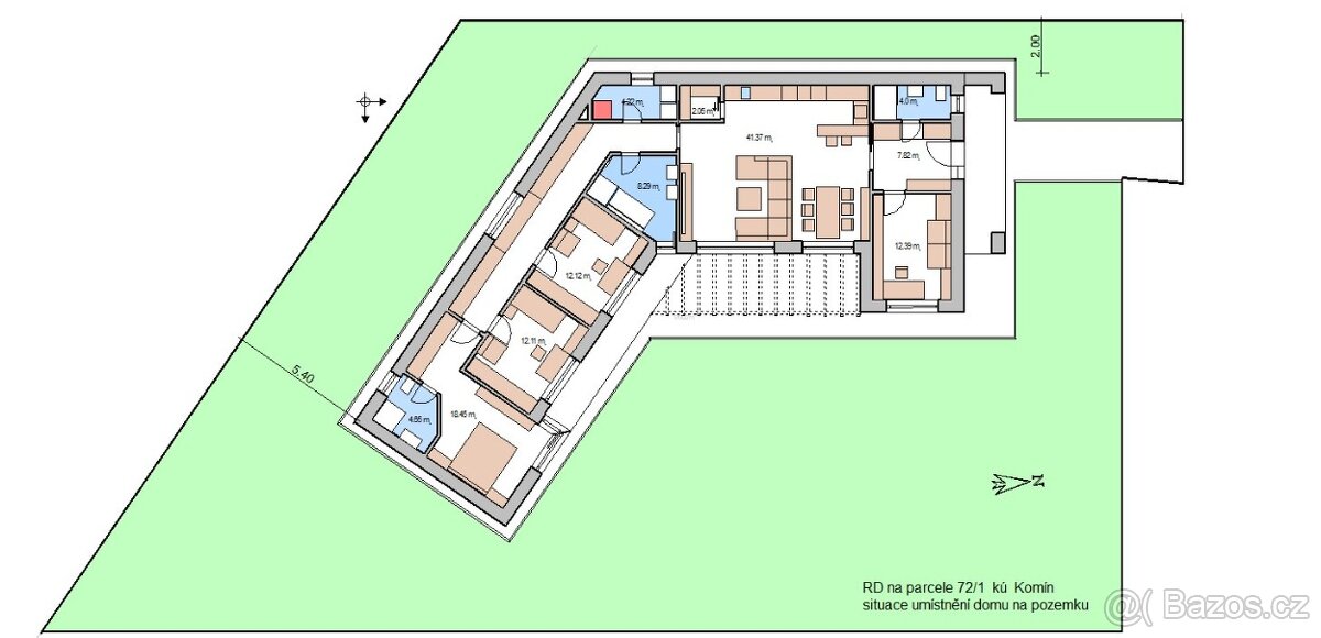 Stavební pozemek k bydlení Brno- Komín 1189 m2