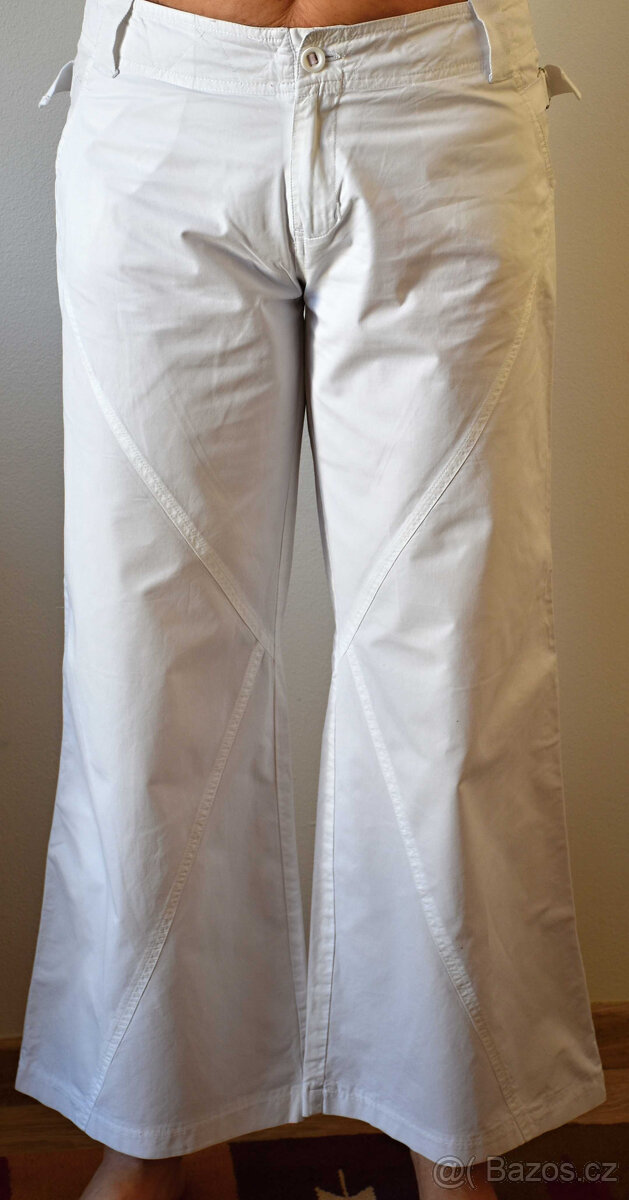 Letní bílé kalhoty culottes Vendi  vel. M(40)