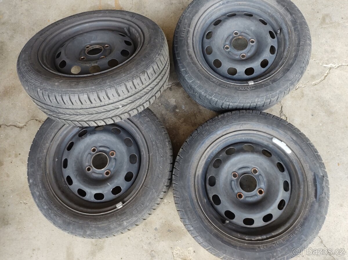 185/60R14 LETNÍ PNEU +DISKY 4X108mm FORD