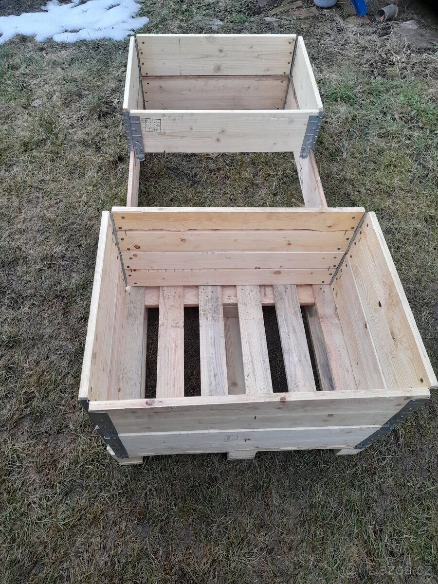 Vyvýšené záhony,Paletové ohrádky poloviční, půl palety