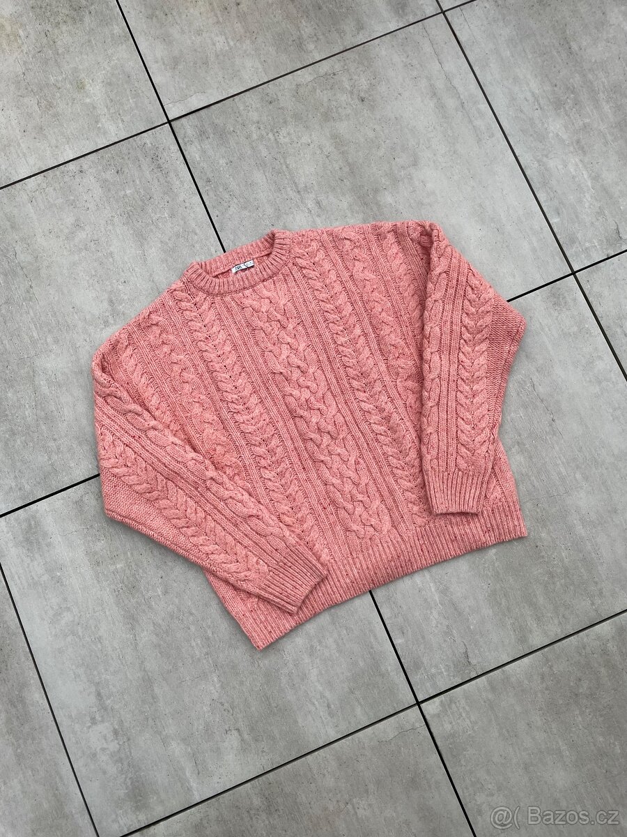 Zara Wool Knit Sweater Pink (L)
