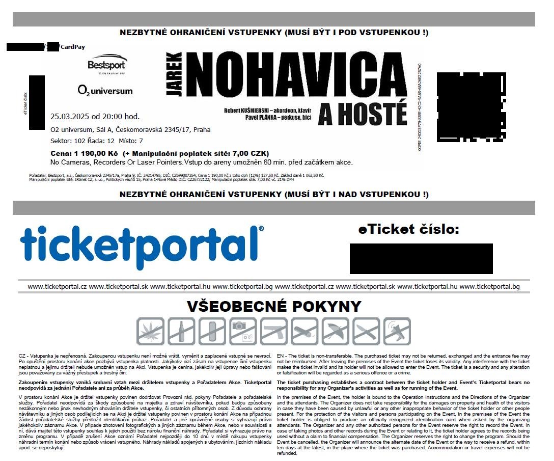 Nohavica úterý 25.3.2025 O2 Universum