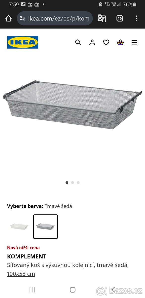 Síťovaný koš komplement Ikea