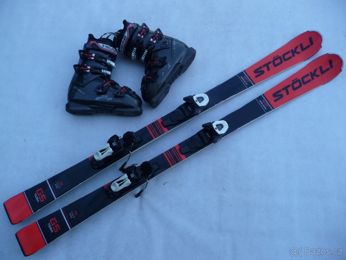 342. Lyže STOCKLI - 145 cm + boty HEAD 41 eu - set