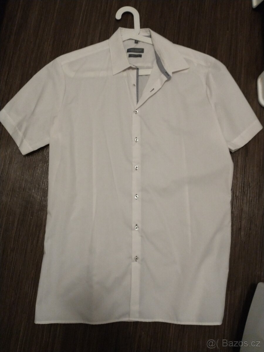 Pánská košile bílá krátký rukáv Nobel league vel. 41