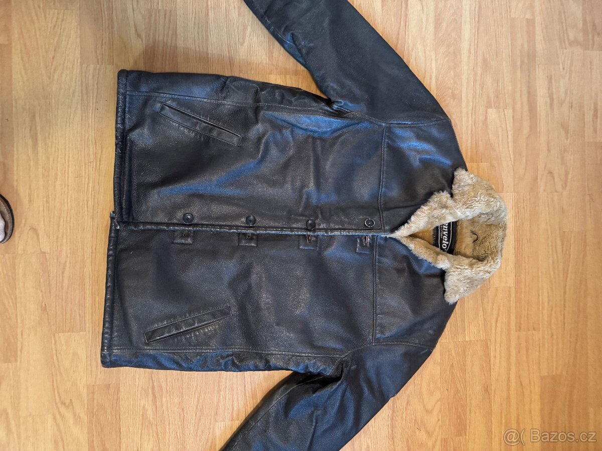 Pánská kožená bunda s kožíškem