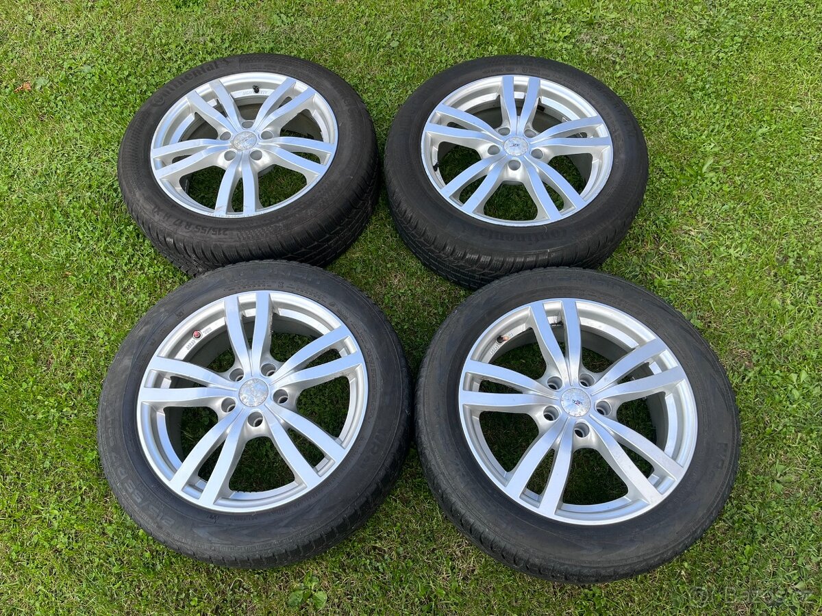 Alu disky 7Jx17 ET38; pneu 215/55 R17 98H EXTRA LOAD