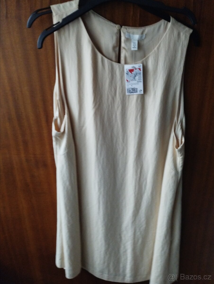 H&M,béžové nové šaty pouzdrove L,prsa 100 cm