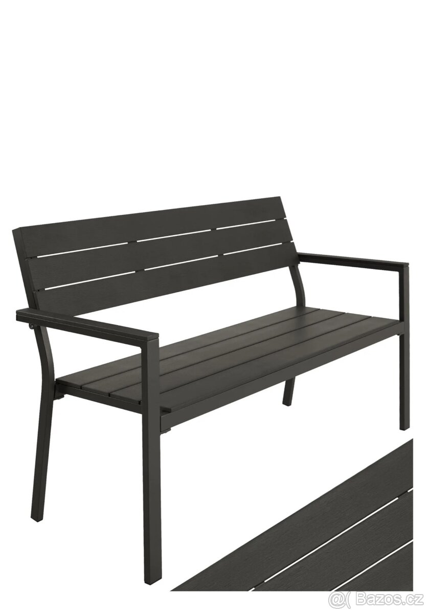 Zahradní lavice Line tmavě šedá