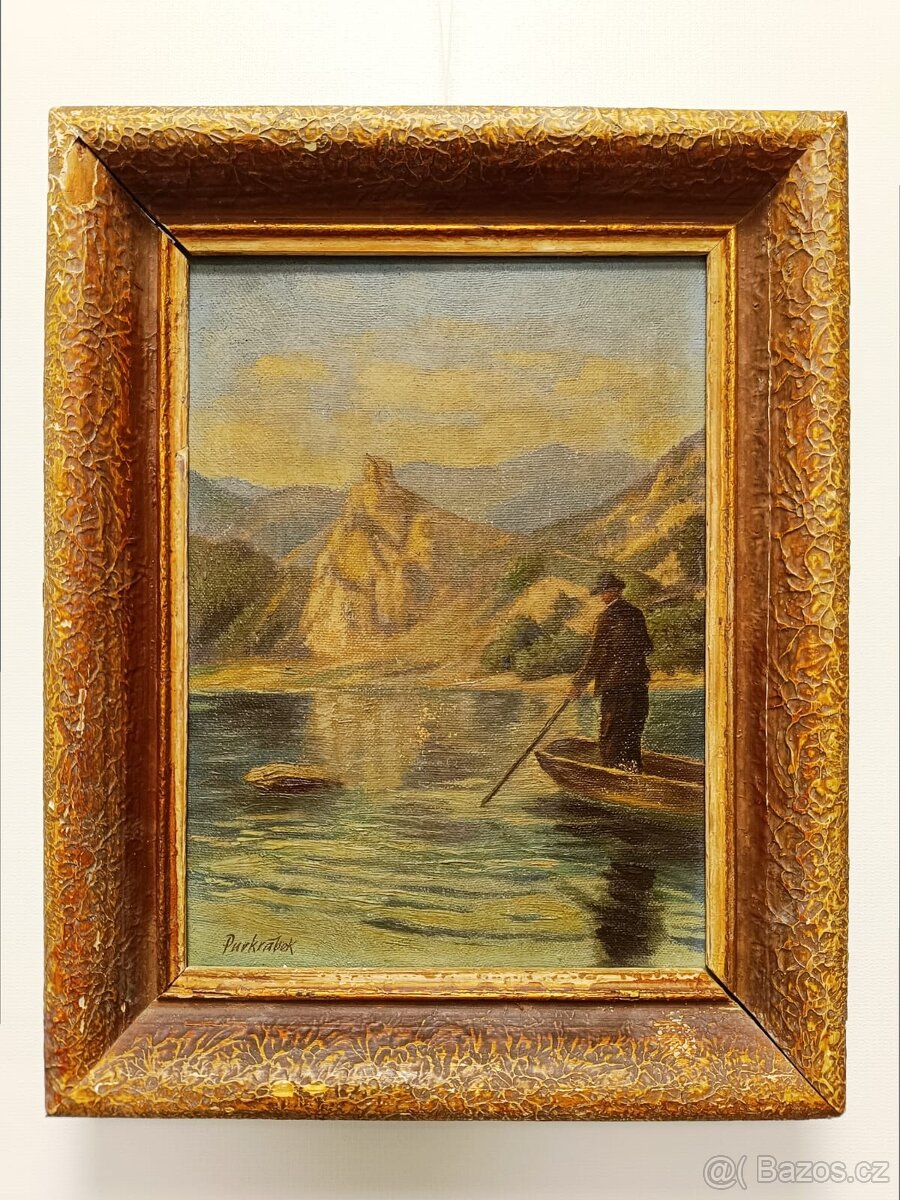 Obraz Purkrábek, Vodní věž Vranov, olej na plátně 33x26