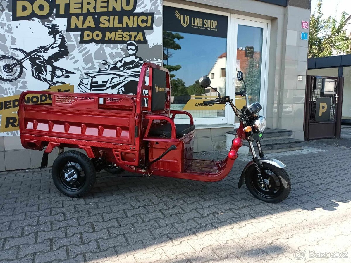 Elektrická pracovní tříkolka Cargo G1 1000W COC červená