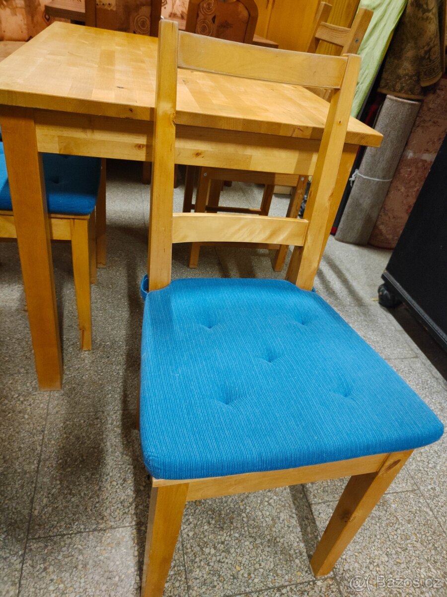 4 jídelní židle masiv borovice