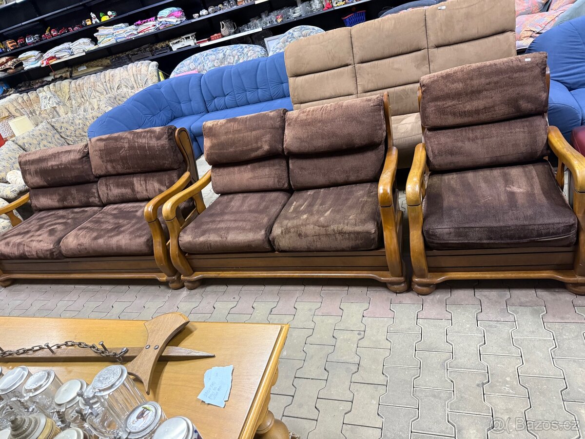 Sedací souprava: trojka, dvojka + křeslo