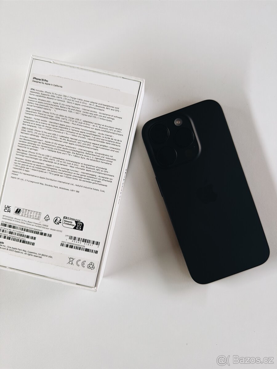 iPhone 15 pro 128gb černý titan