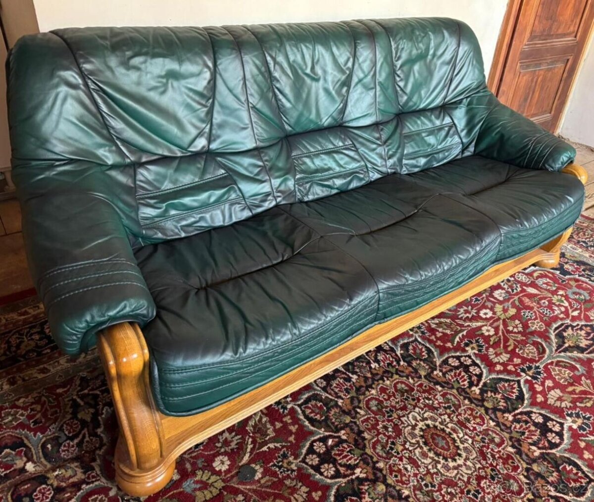 Rustikální kožená sedačka,6086