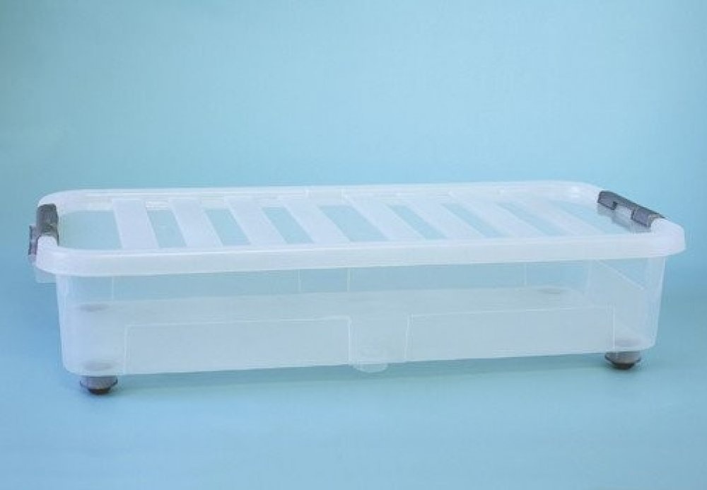 HEIDRUN,Box úložný pod postel s víkem 36 l (2 kusy),transpar