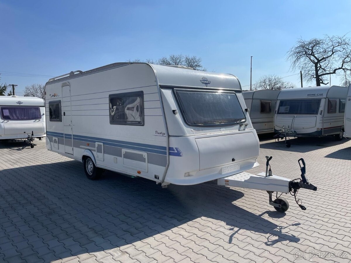 PRODÁNO Hobby Prestige 540, 4 osoby, stan, fr.postel, bojler