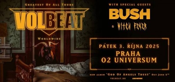 Prodám vstupenku do O2 arény - VOLBEAT