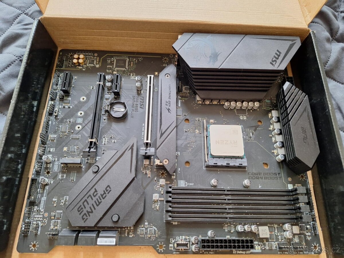 MSI B550 Gaming Plus + Ryzen 5 5500 – komplet s krabicemi