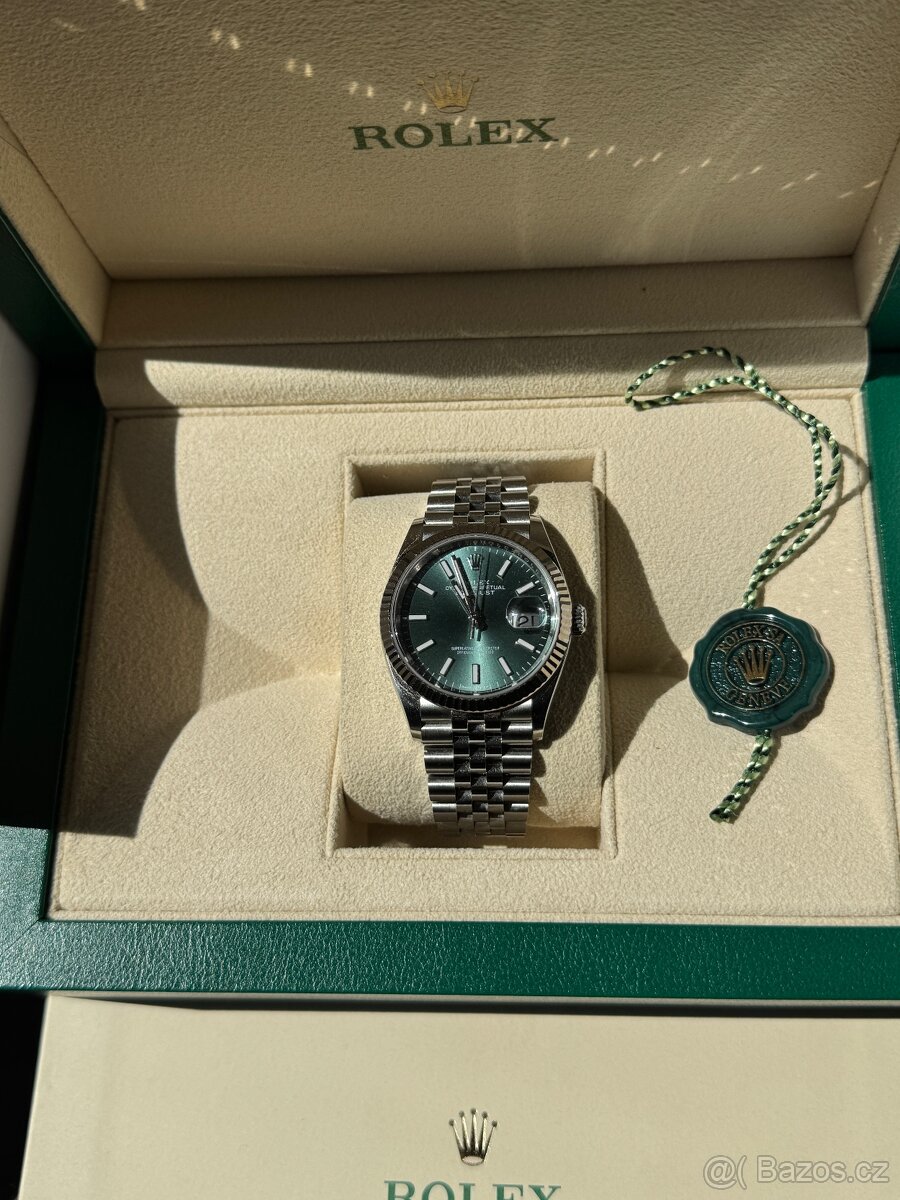 Rolex datejust 36 mint green