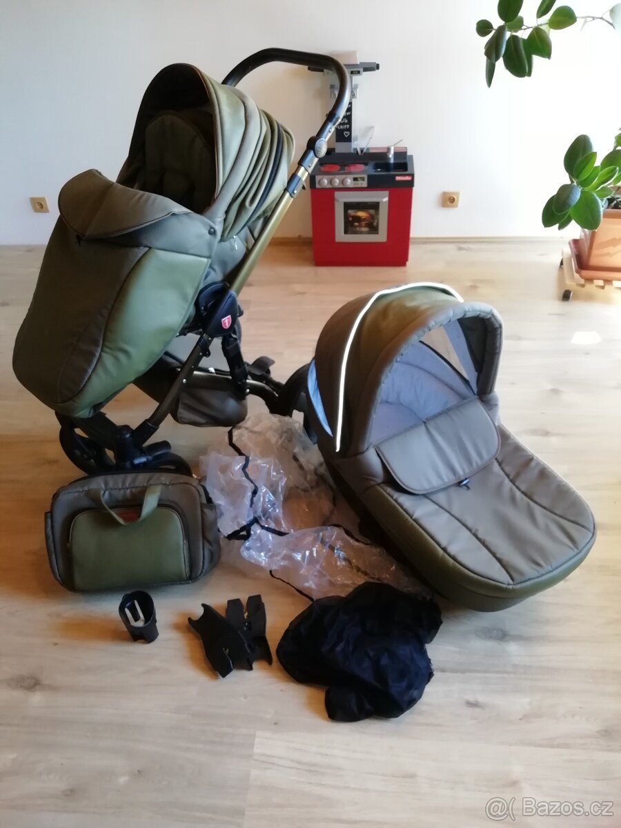 Kočárek tudore traper olive gold
