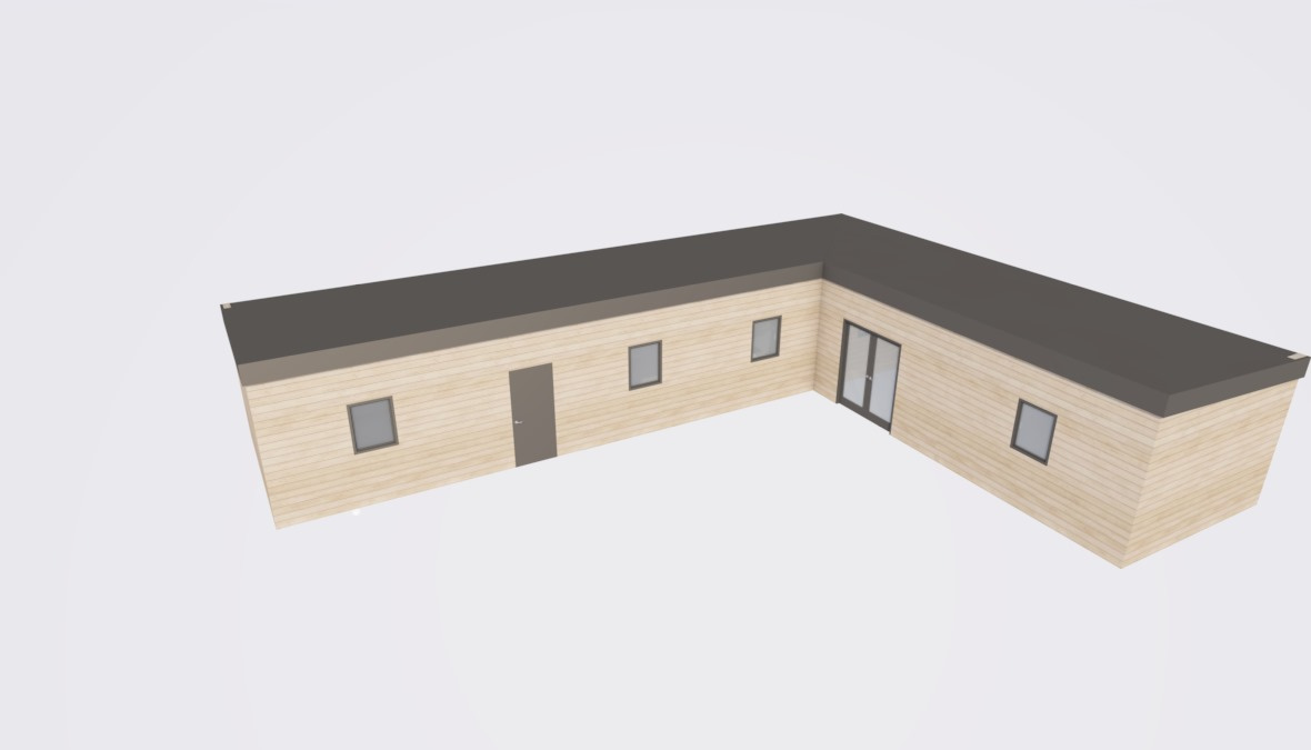 Sestává ze 2 obytných modulů 13x4 m