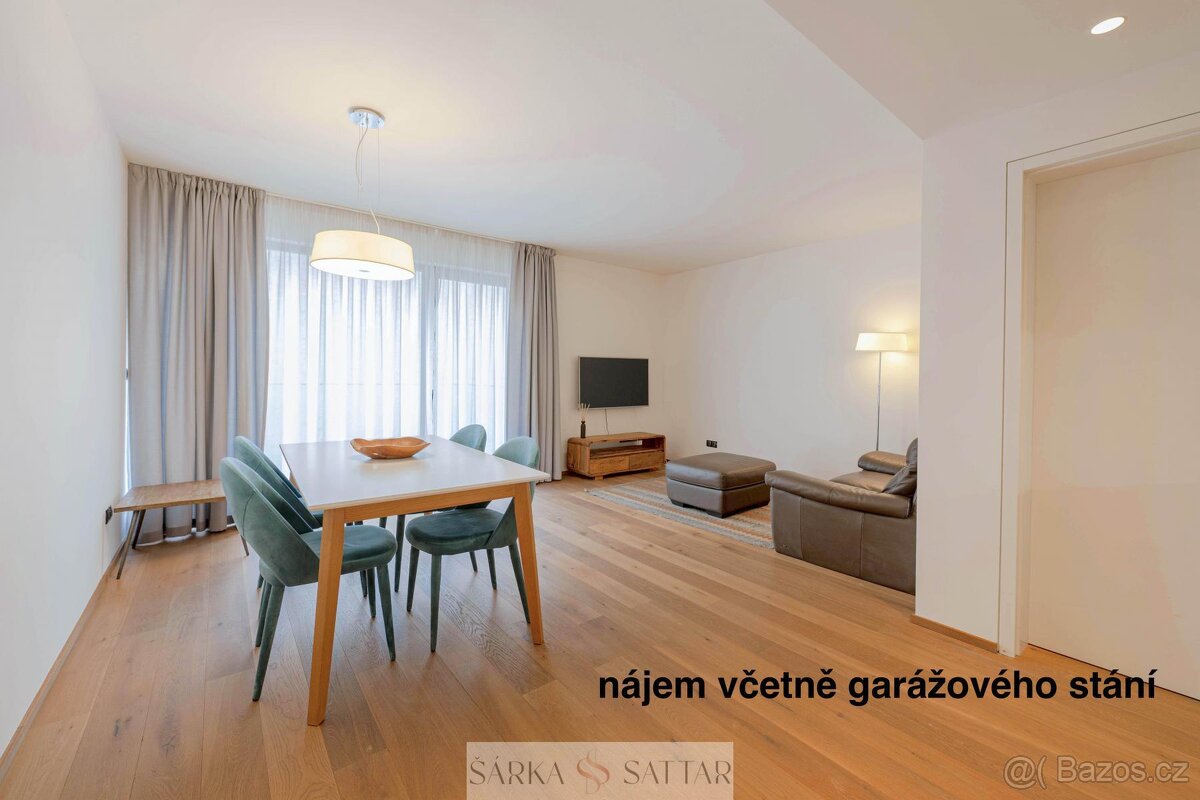Pronájem prostorného, světlého 2+kk 56m2, terasa 10m2, garáž