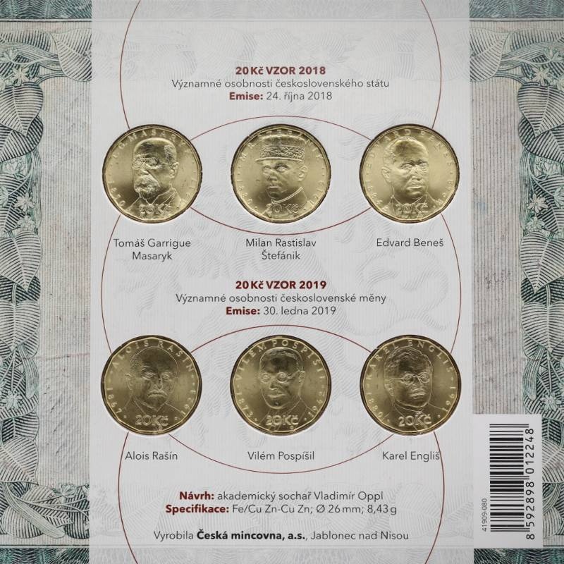 Sada oběžných mincí 6x 20Kč - Rok republiky a měny