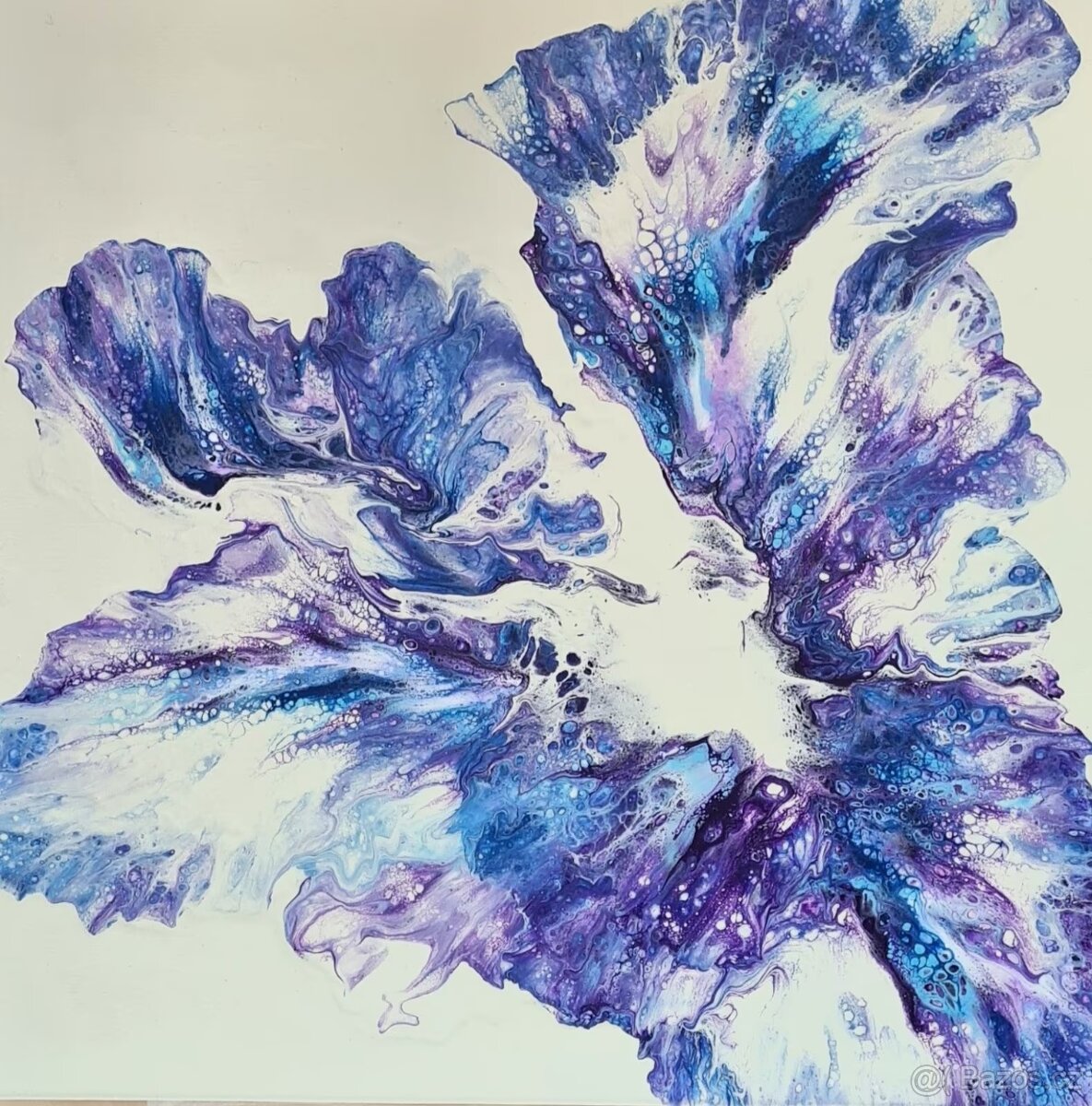 Unikátní pouring malba – ručně malované akrylové umění