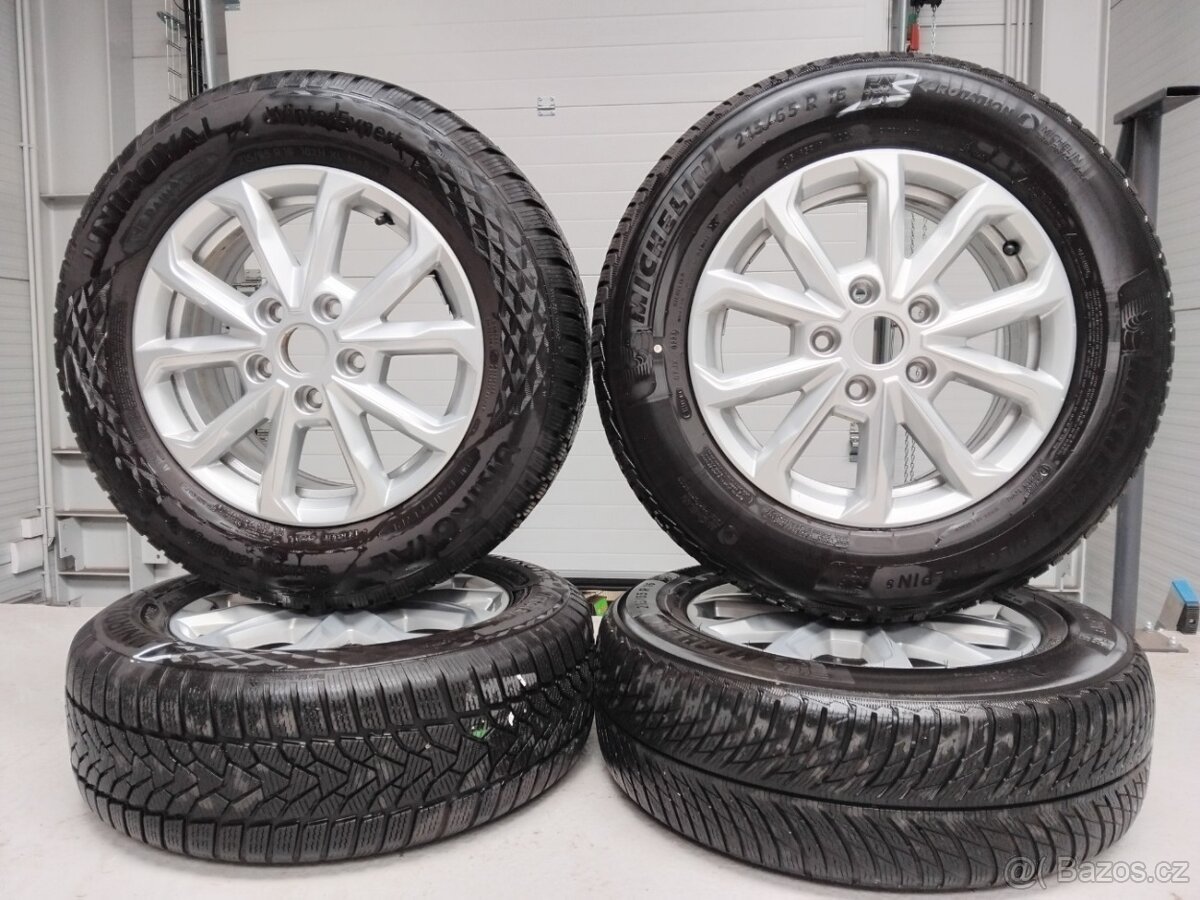 Prodám 4ks kompletní zimní ALU kola VW T7 16"