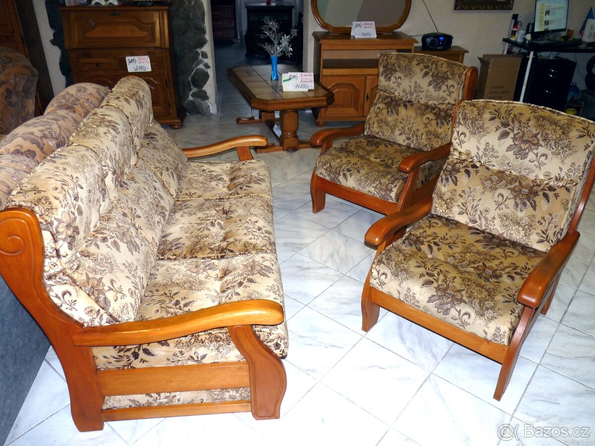 rozkládací látková sedací souprava 3+1+1