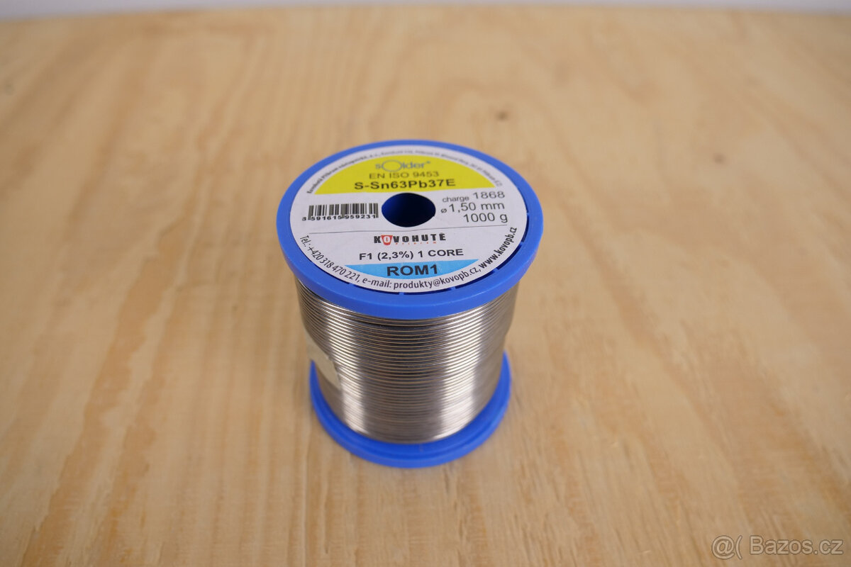 Trubičkový cín SN63PB37, průměr 1.5mm 1kg