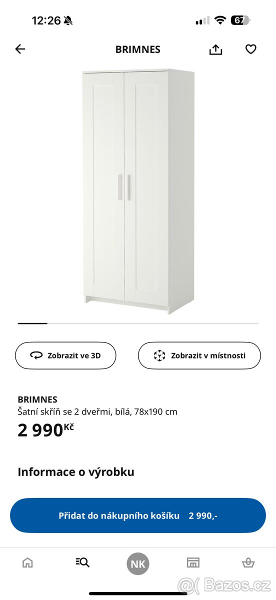 Šatní skříň IKEA