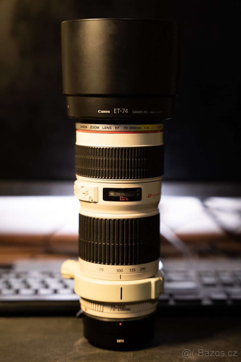 Canon EF 70-200 F4L USM + redukce na L Mount + UV filtr