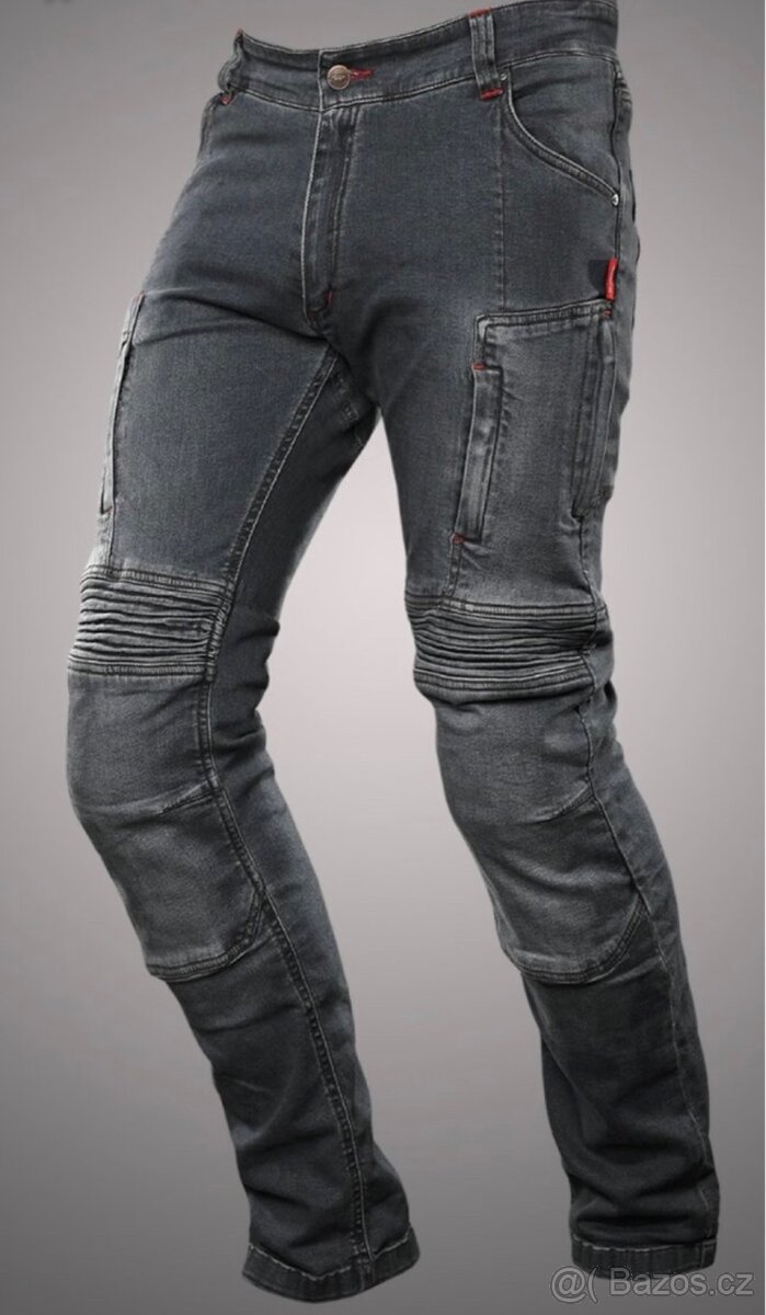 4SR Pánské kevlarové moto jeansy CLUB SPORT grey