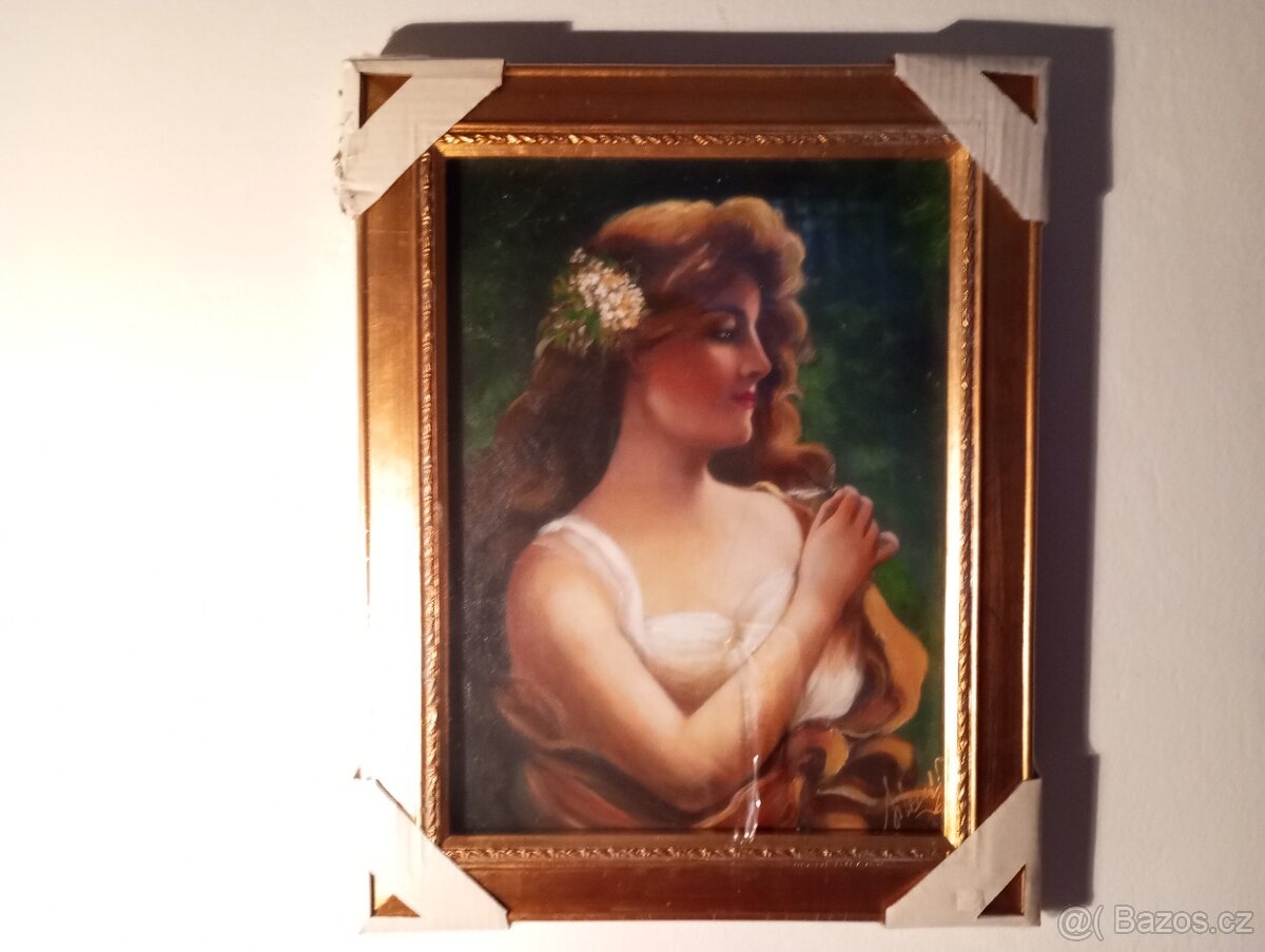 Olejomalba na plátně - zdobený rám 490x390 mm - 13 -