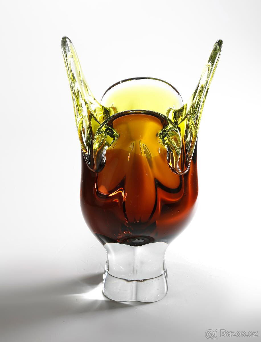 Váza hutní sklo Josef Hospodka
