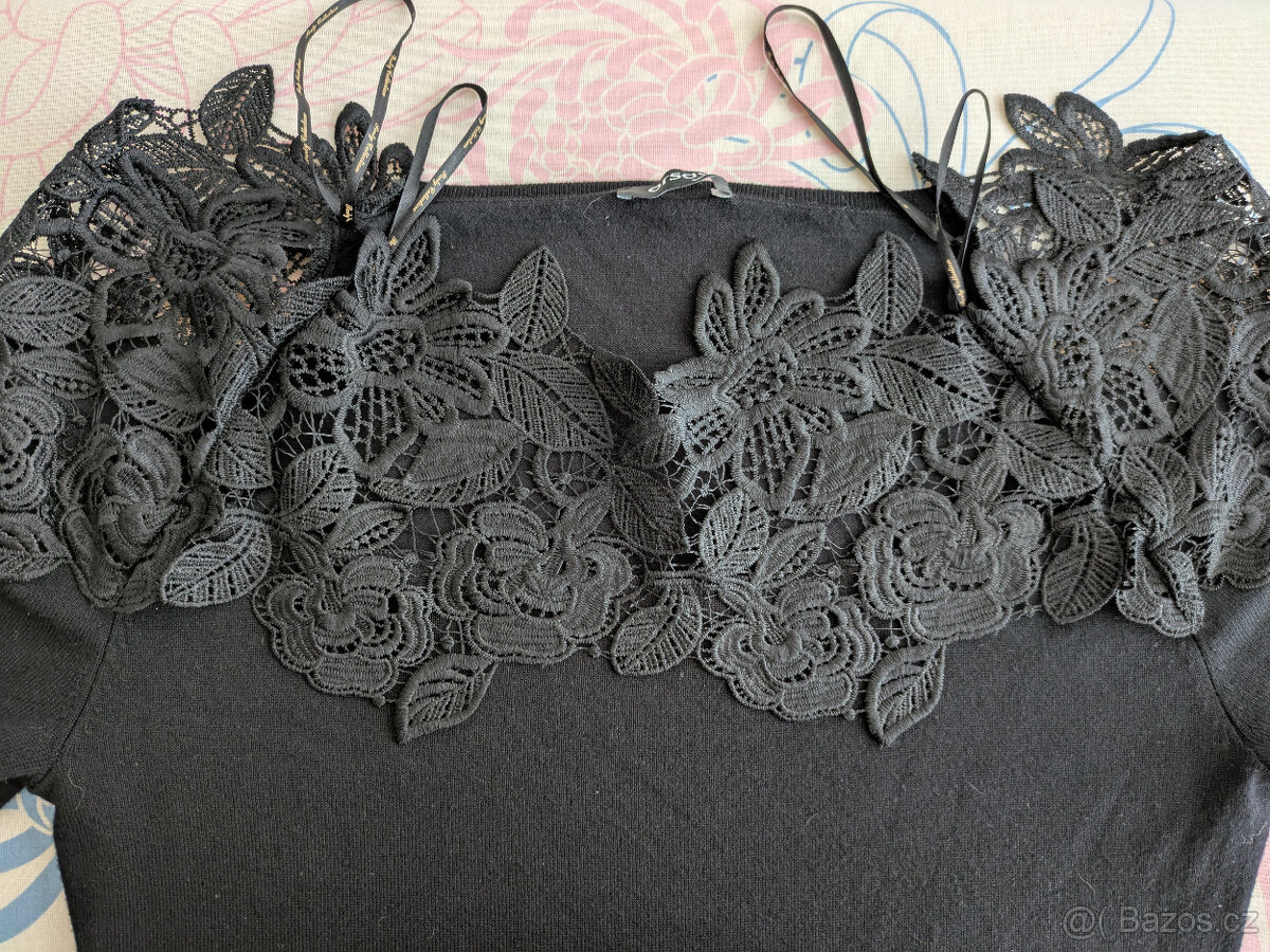 Černé úpletové šaty Orsay, vel. L