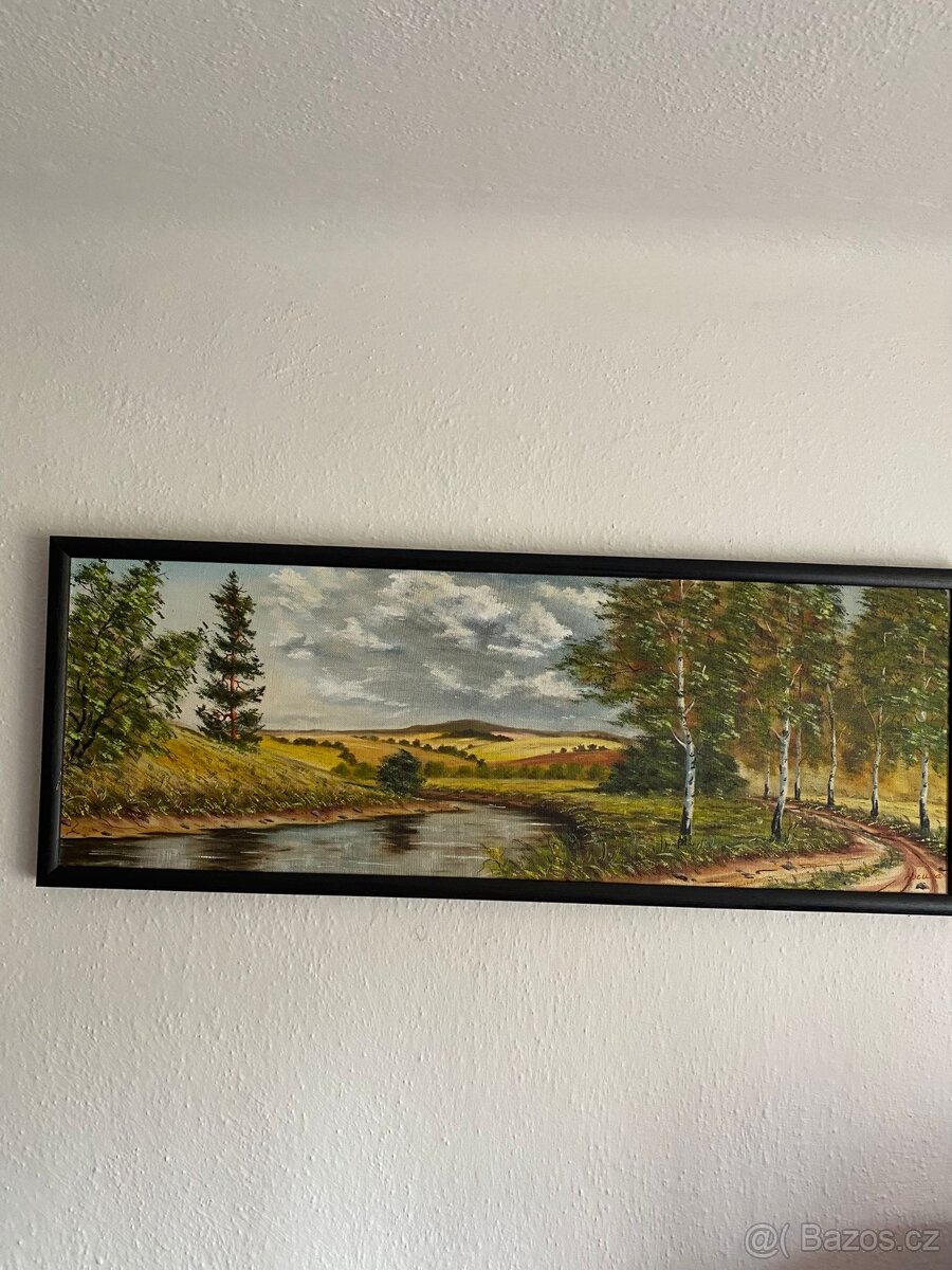 Ručně malovaný obraz krajiny